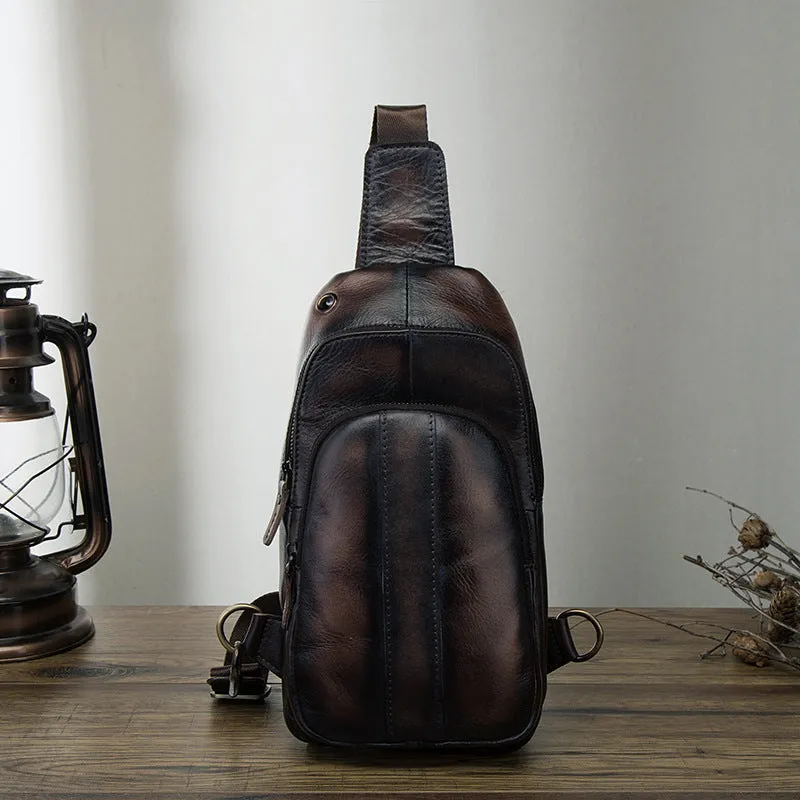 Brown Leather Sling Backpack Crossbody Sling Backpack Best Cross Body Sling Bag Mens Leather Sling Bags