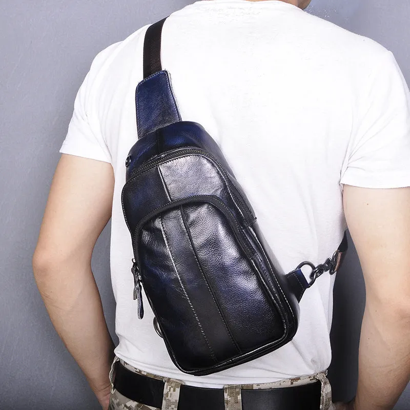 Brown Leather Sling Backpack Crossbody Sling Backpack Best Cross Body Sling Bag Mens Leather Sling Bags