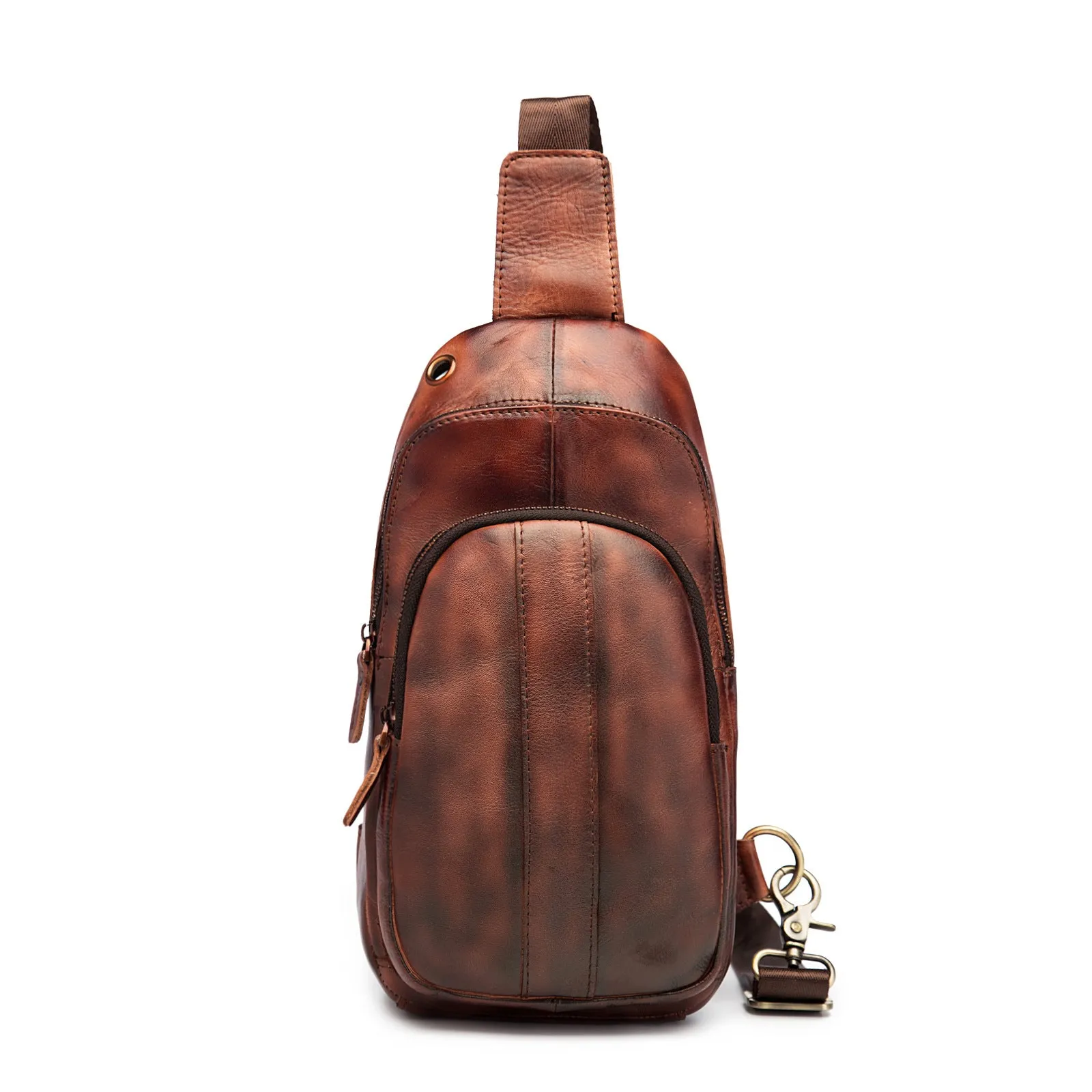 Brown Leather Sling Backpack Crossbody Sling Backpack Best Cross Body Sling Bag Mens Leather Sling Bags