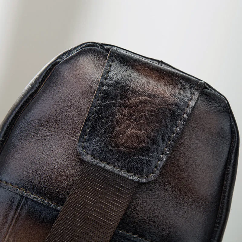 Brown Leather Sling Backpack Crossbody Sling Backpack Best Cross Body Sling Bag Mens Leather Sling Bags