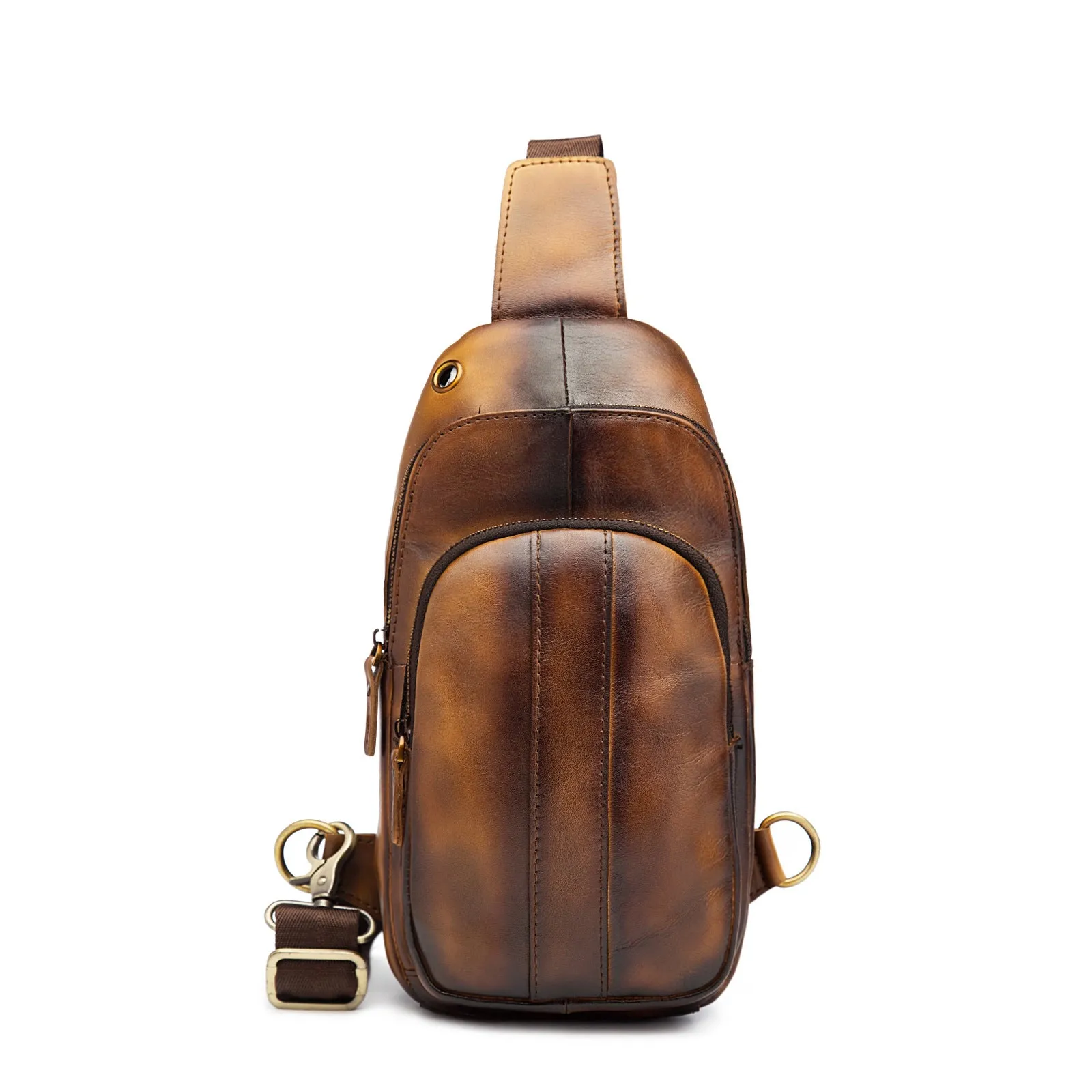 Brown Leather Sling Backpack Crossbody Sling Backpack Best Cross Body Sling Bag Mens Leather Sling Bags
