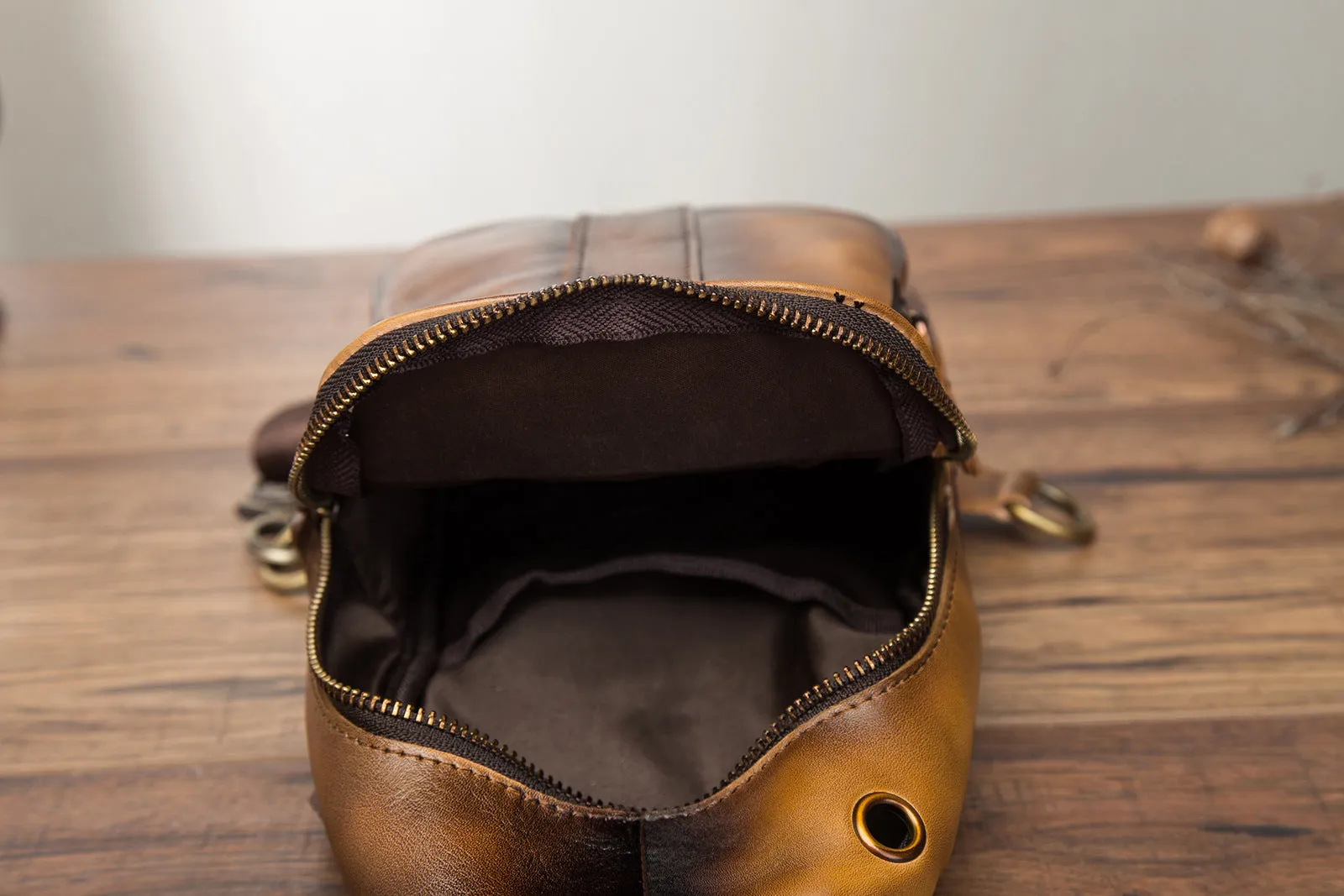 Brown Leather Sling Backpack Crossbody Sling Backpack Best Cross Body Sling Bag Mens Leather Sling Bags