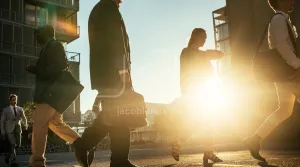 Business people going to office early in the morning
