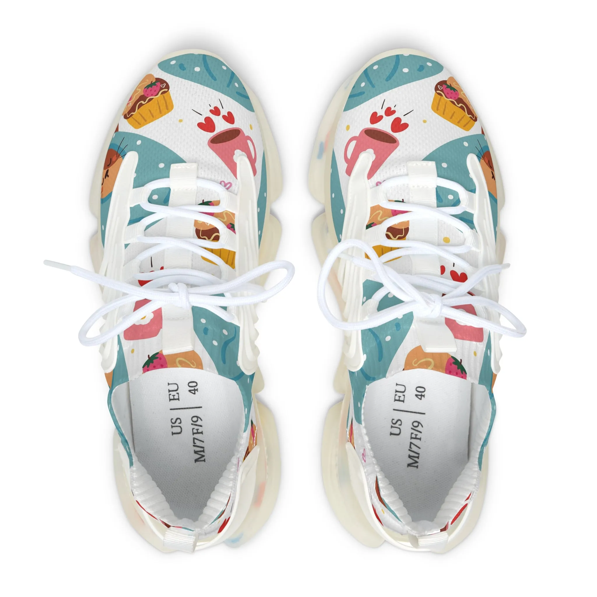 Cat Wrapped in Blanket Women's Mesh Sneakers