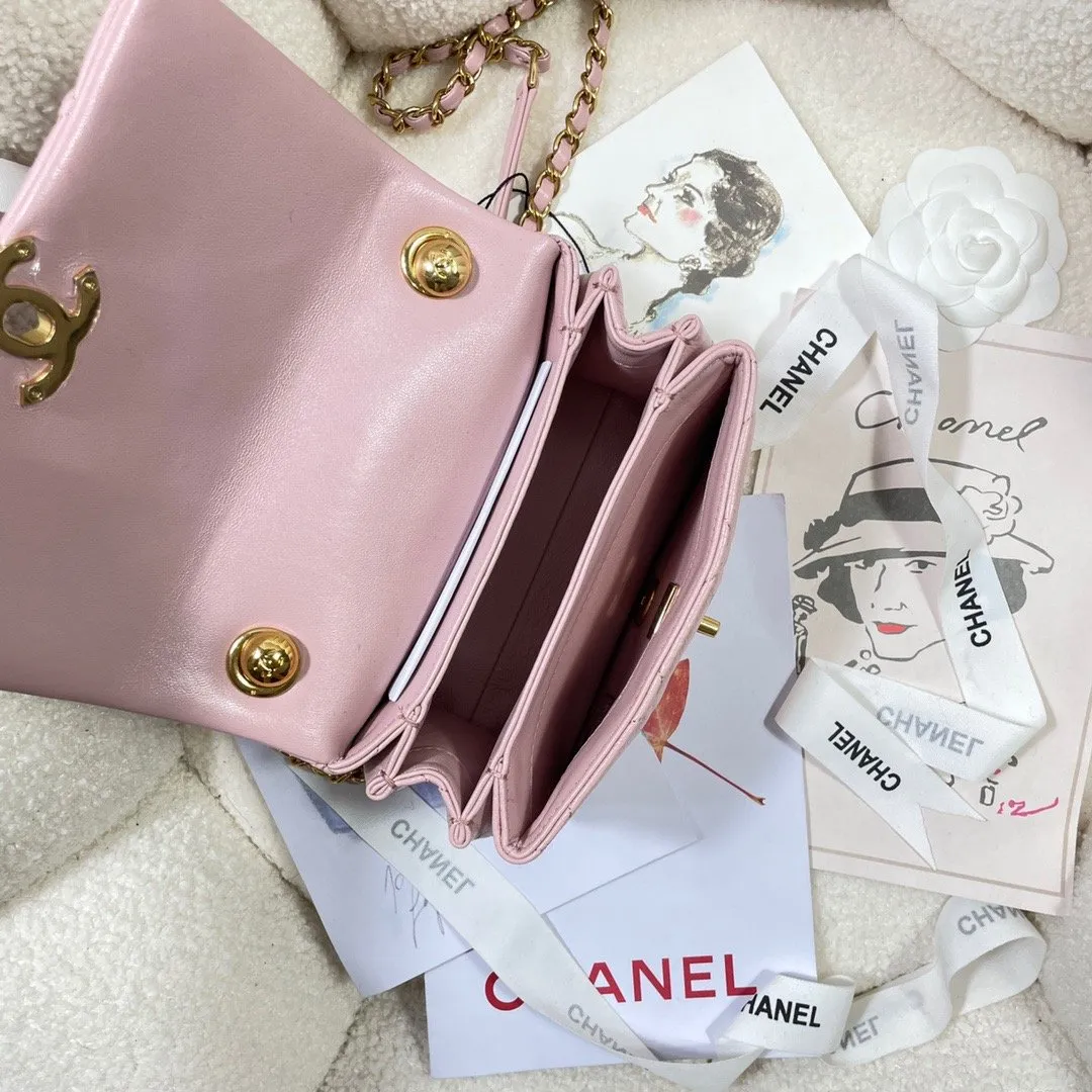 CHLMini Flap Bag Gold Hardware PiNike For Women, Women&#8217;s Handbags, Shoulder Bags 6.7in/17cm AS3365