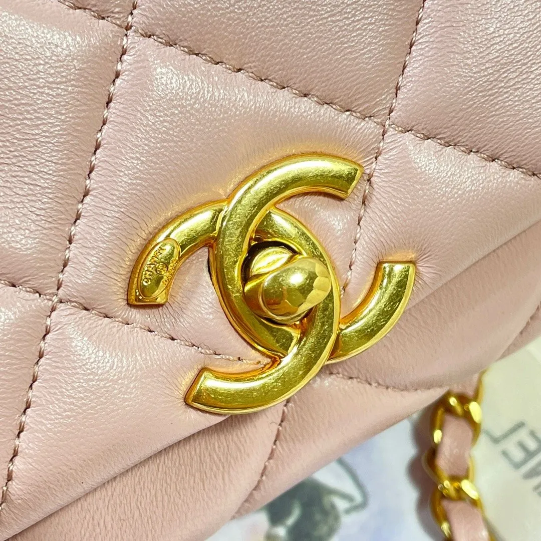 CHLMini Flap Bag Gold Hardware PiNike For Women, Women&#8217;s Handbags, Shoulder Bags 6.7in/17cm AS3365