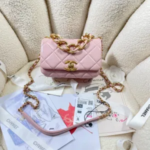 CHLMini Flap Bag Gold Hardware PiNike For Women, Women&#8217;s Handbags, Shoulder Bags 6.7in/17cm AS3365