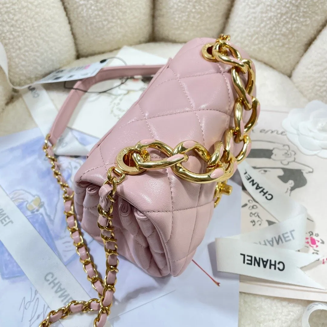 CHLMini Flap Bag Gold Hardware PiNike For Women, Women&#8217;s Handbags, Shoulder Bags 6.7in/17cm AS3365