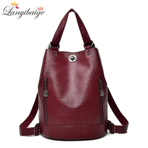 Christmas Gift 2021 New Women Backpack Designer Leather Backpack Multifunction Lady Shoulder Bags School Bags for Girls Travel Backpack Mochila