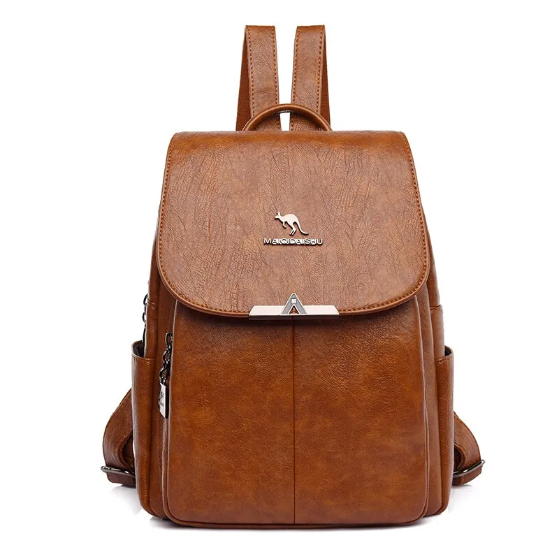 Christmas Gift Casual Women Leather Backpack Large Capacity Travel Backpacks School Bags Multifunction Shoulder Bags for Women 2020 New Bagpack