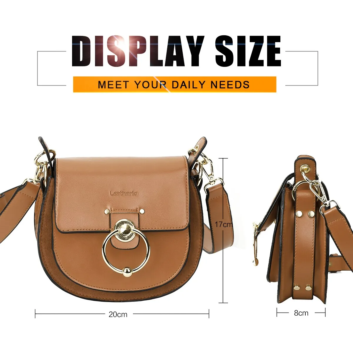 Christmas Gift Female bag 2021 new embroidery crossbody portable round bag wide shoulder strap ring saddle bag leather single shoulder piggy ba