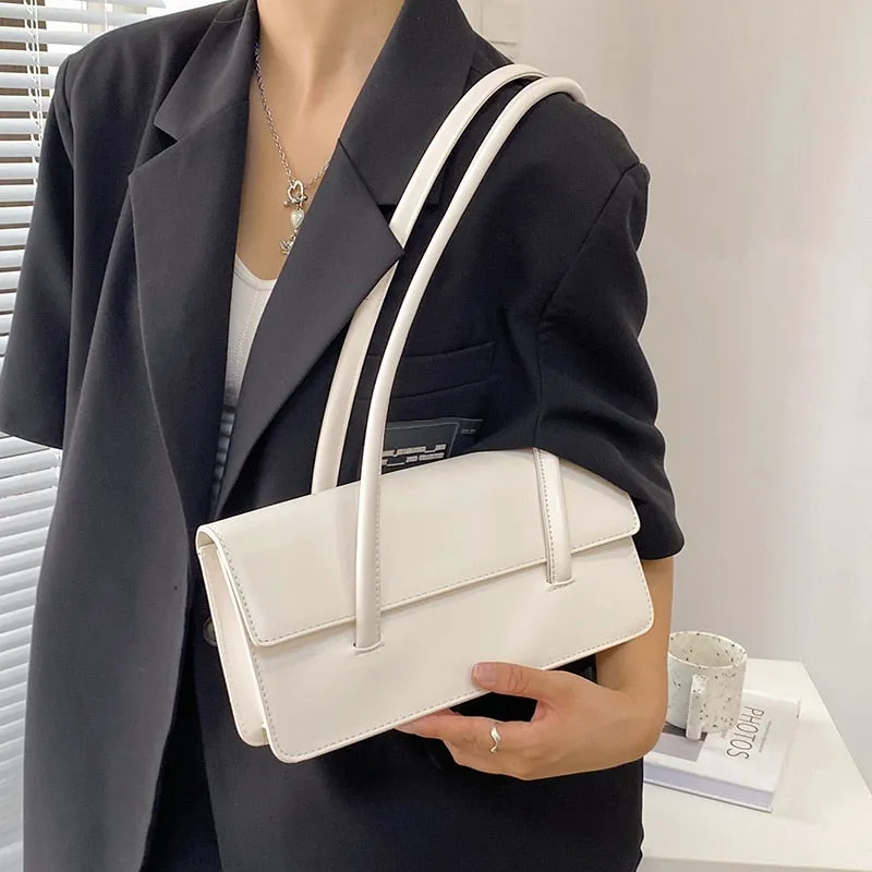 Christmas Gift  Luxury Brand Deisgner Shoulder Bag Women's Pu Leather Baguette Ladies Handbag Fashion Underarm Purse New Arrival