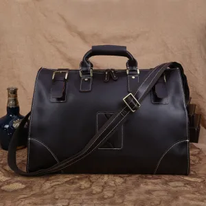 Christmas Gifts Leather Duffle Bag Large Weekender Bag Vintage Overnight Bag Men Travel Bag