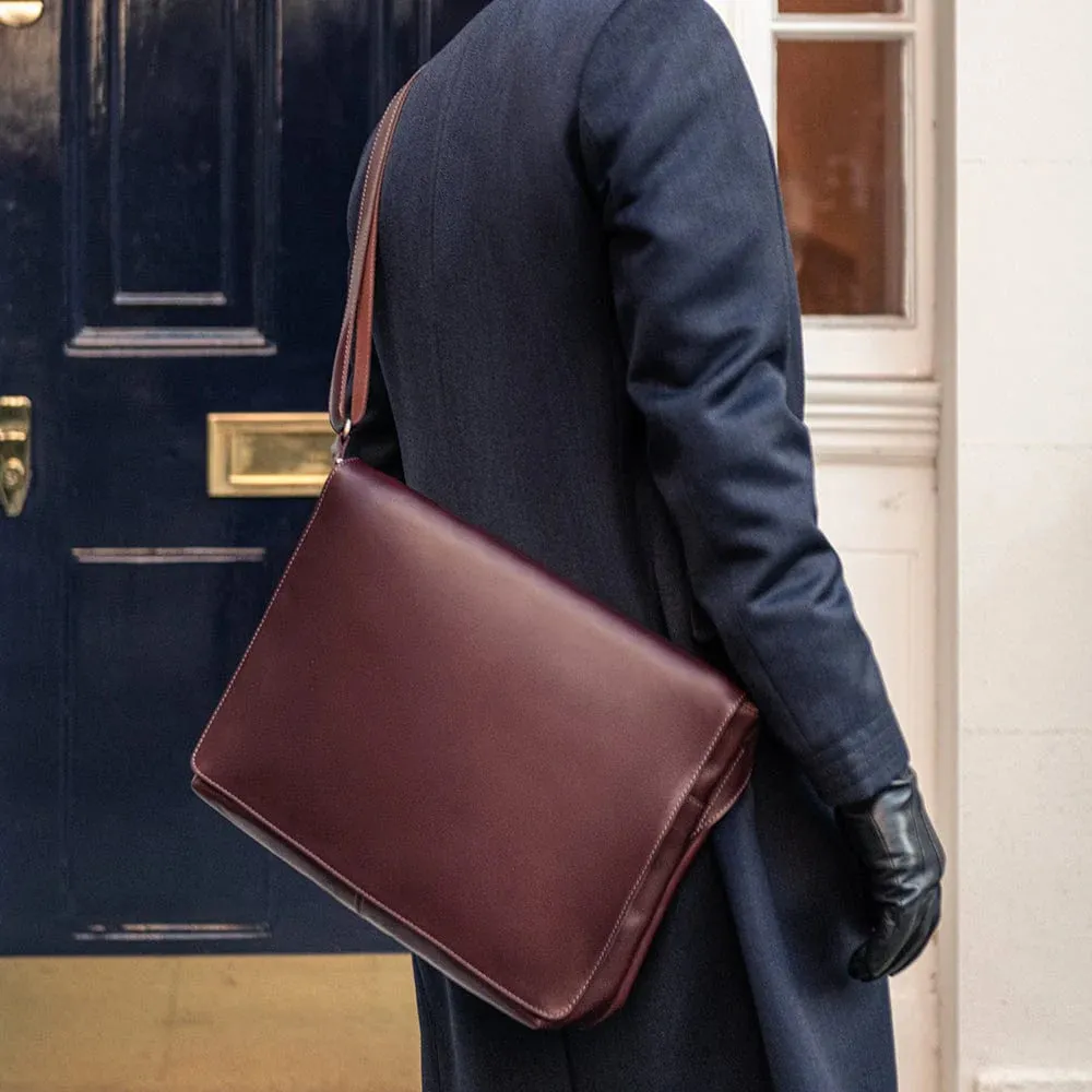 Classic Postman's Leather Messenger Bag - Brown
