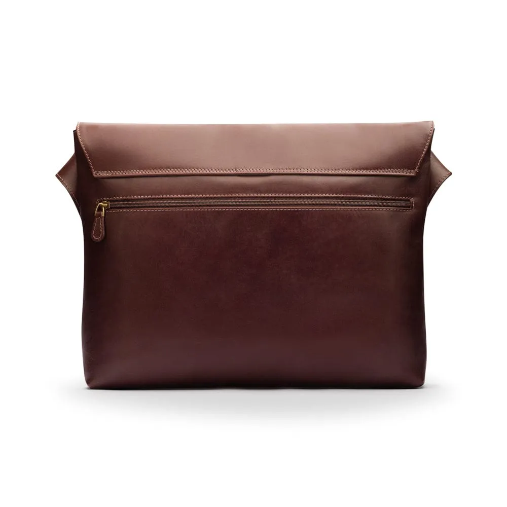 Classic Postman's Leather Messenger Bag - Brown