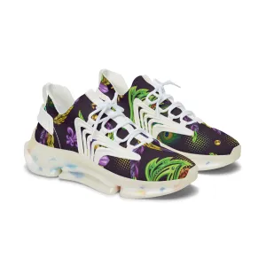 Colored Feathers and Face Mask Women's Mesh Sneakers