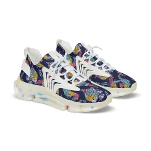 Colorful Fish and Seahorse Men's Mesh Sneakers