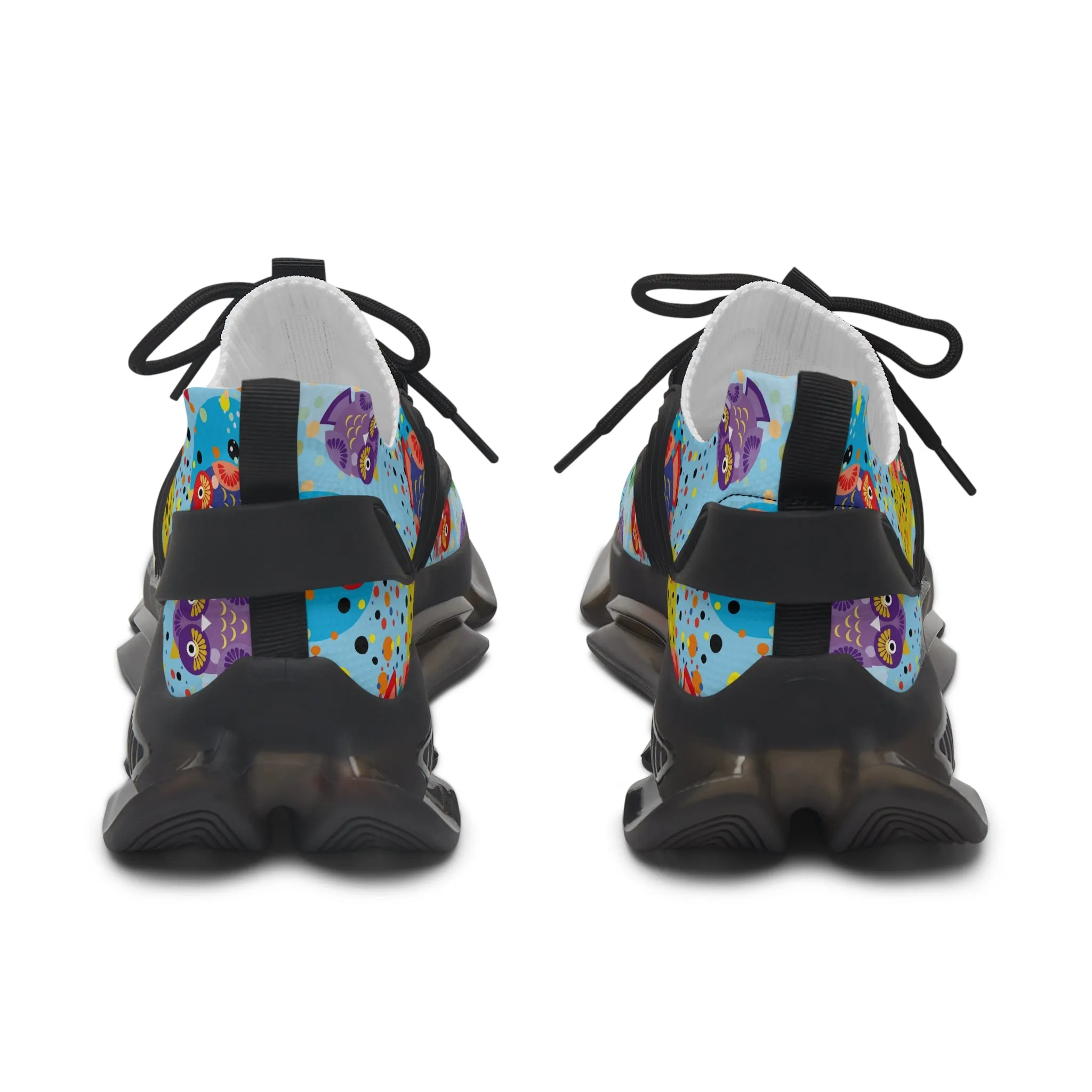 Colorful Party Owls Women's Mesh Sneakers