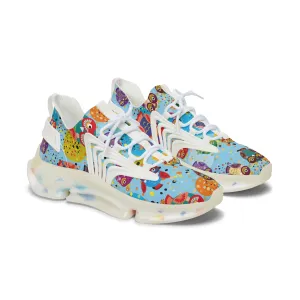 Colorful Party Owls Women's Mesh Sneakers