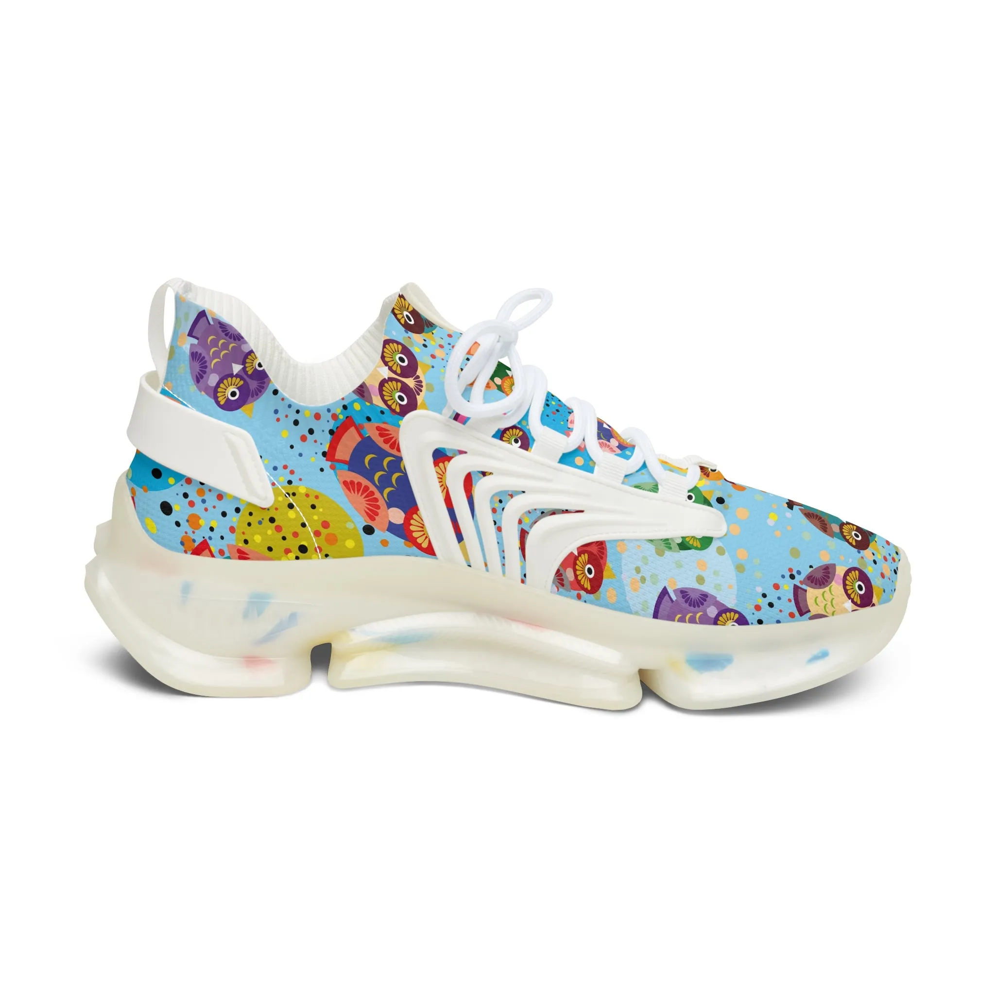 Colorful Party Owls Women's Mesh Sneakers