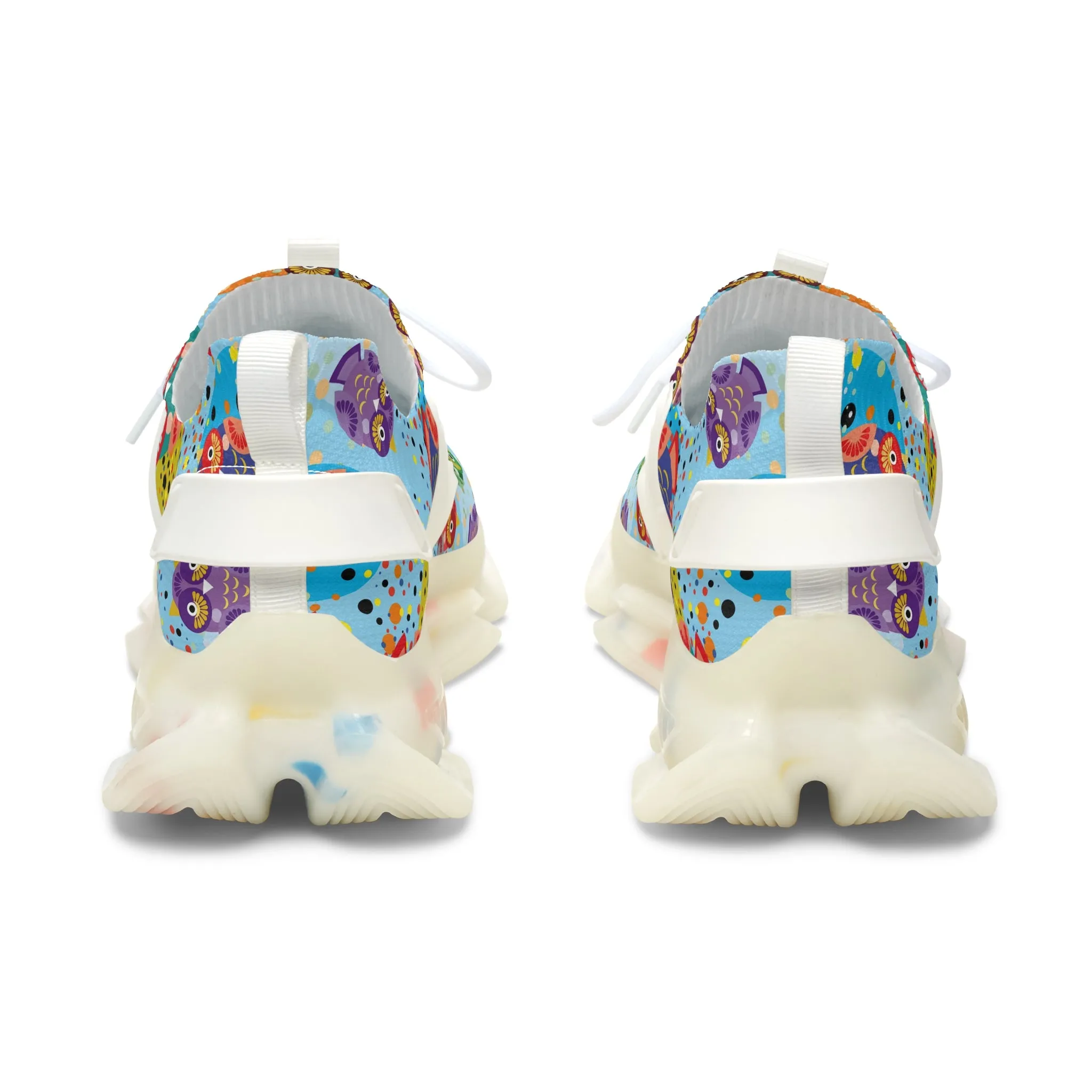 Colorful Party Owls Women's Mesh Sneakers