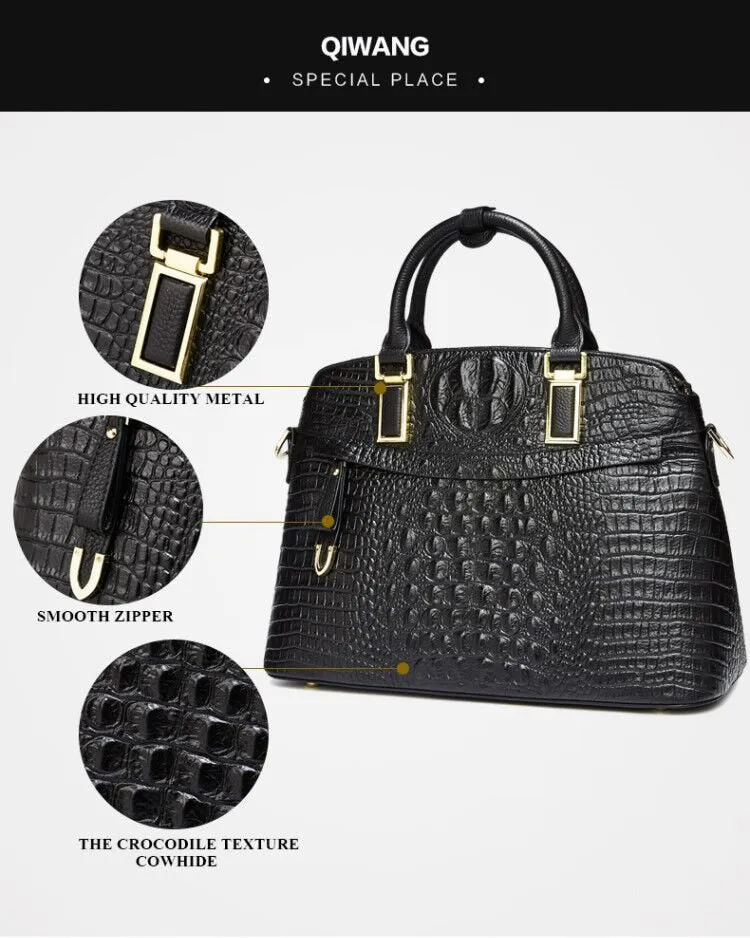 Crocodile Leather Women Small Handbags Luxury Designer 100% Genuine Leather