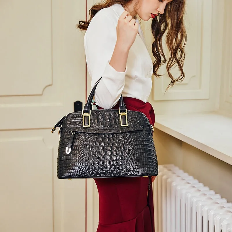 Crocodile Leather Women Small Handbags Luxury Designer 100% Genuine Leather