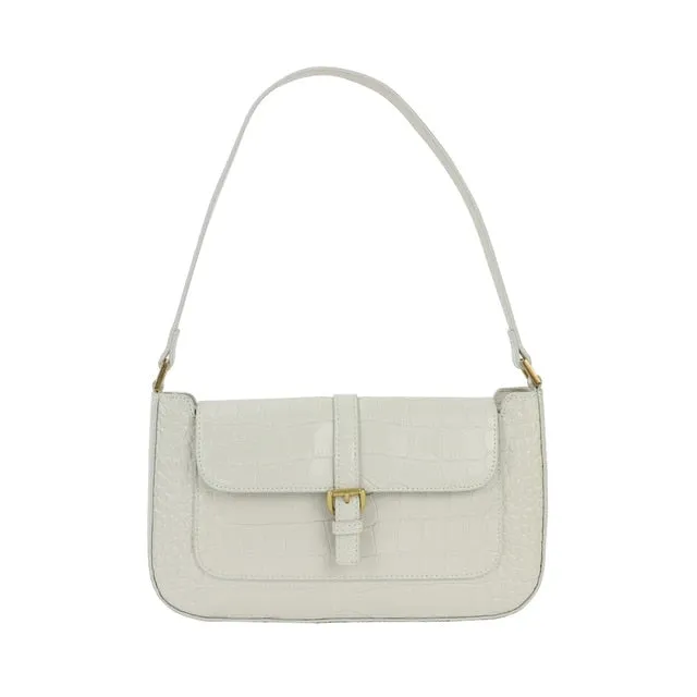 Crocodile Pattern Leather Shoulder Bag Female
