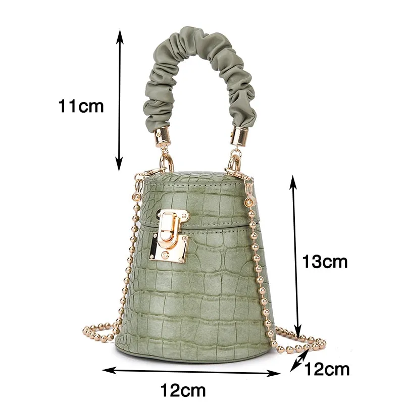 Crocodile Pattern Small Bucket Bag Crossbody Bags For Women 2021