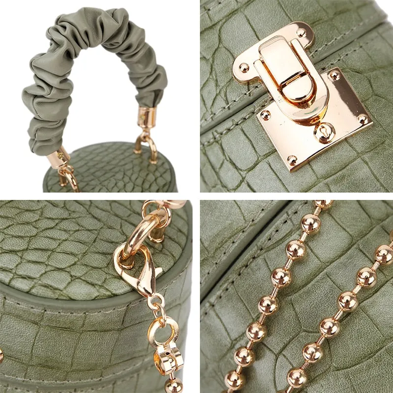 Crocodile Pattern Small Bucket Bag Crossbody Bags For Women 2021
