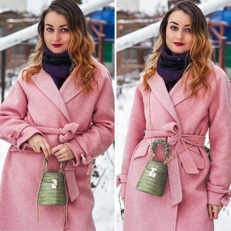 Crocodile Pattern Small Bucket Bag Crossbody Bags For Women 2021