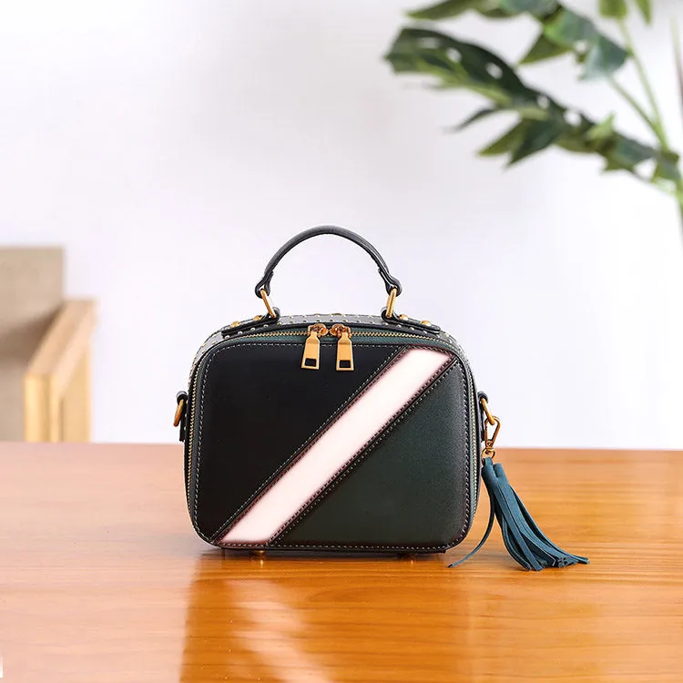 Cube Bag Women Leather Crossbody Bags Shoulder Bag Purses for Women