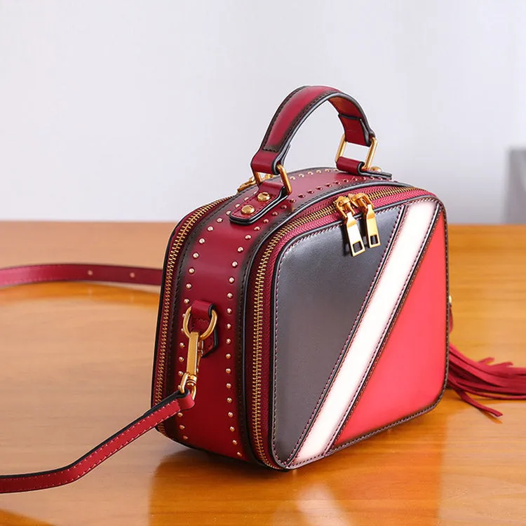 Cube Bag Women Leather Crossbody Bags Shoulder Bag Purses for Women