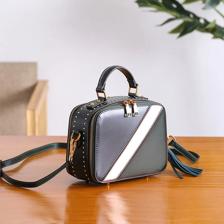 Cube Bag Women Leather Crossbody Bags Shoulder Bag Purses for Women