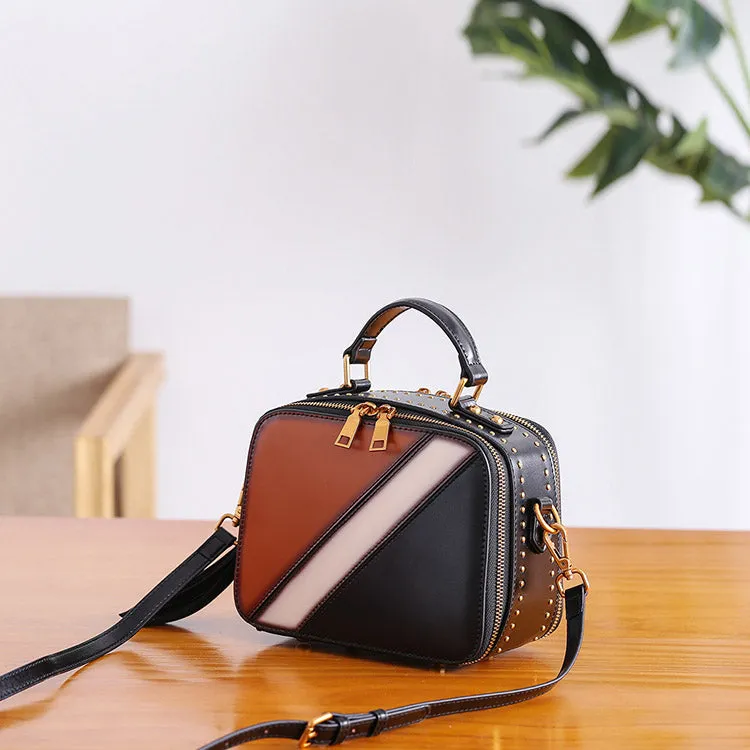 Cube Bag Women Leather Crossbody Bags Shoulder Bag Purses for Women