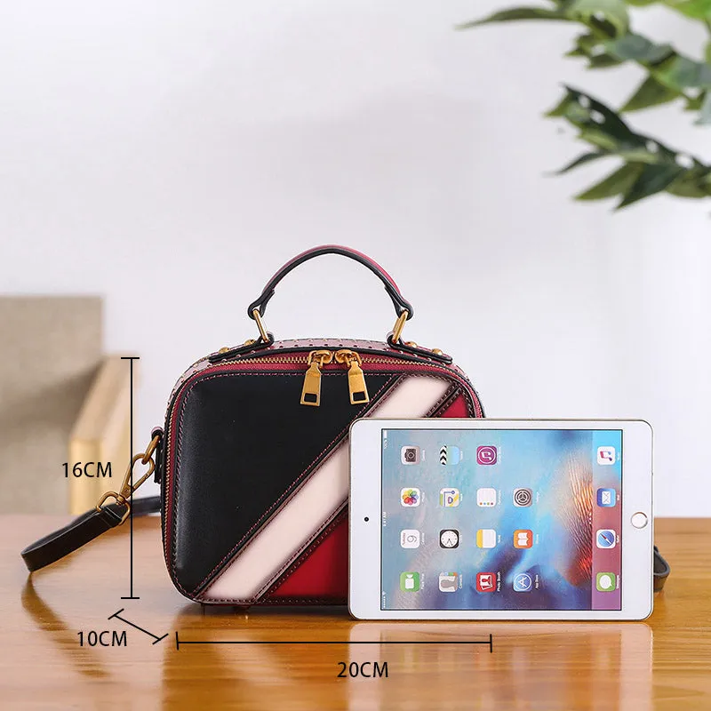 Cube Bag Women Leather Crossbody Bags Shoulder Bag Purses for Women