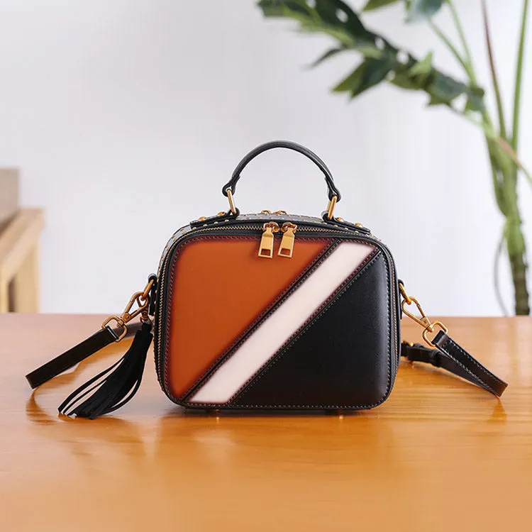 Cube Bag Women Leather Crossbody Bags Shoulder Bag Purses for Women