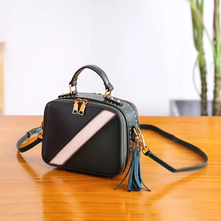 Cube Bag Women Leather Crossbody Bags Shoulder Bag Purses for Women