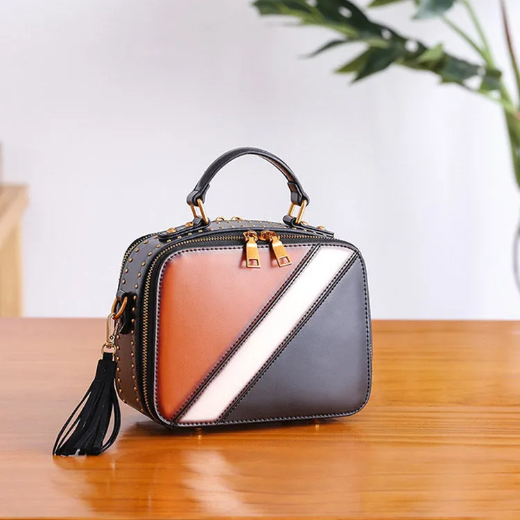 Cube Bag Women Leather Crossbody Bags Shoulder Bag Purses for Women