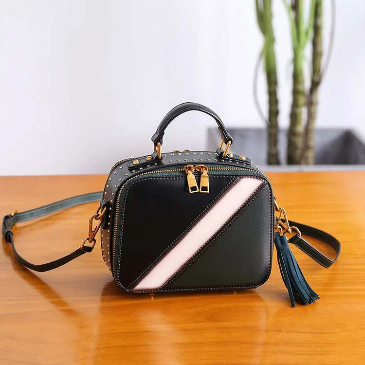 Cube Bag Women Leather Crossbody Bags Shoulder Bag Purses for Women