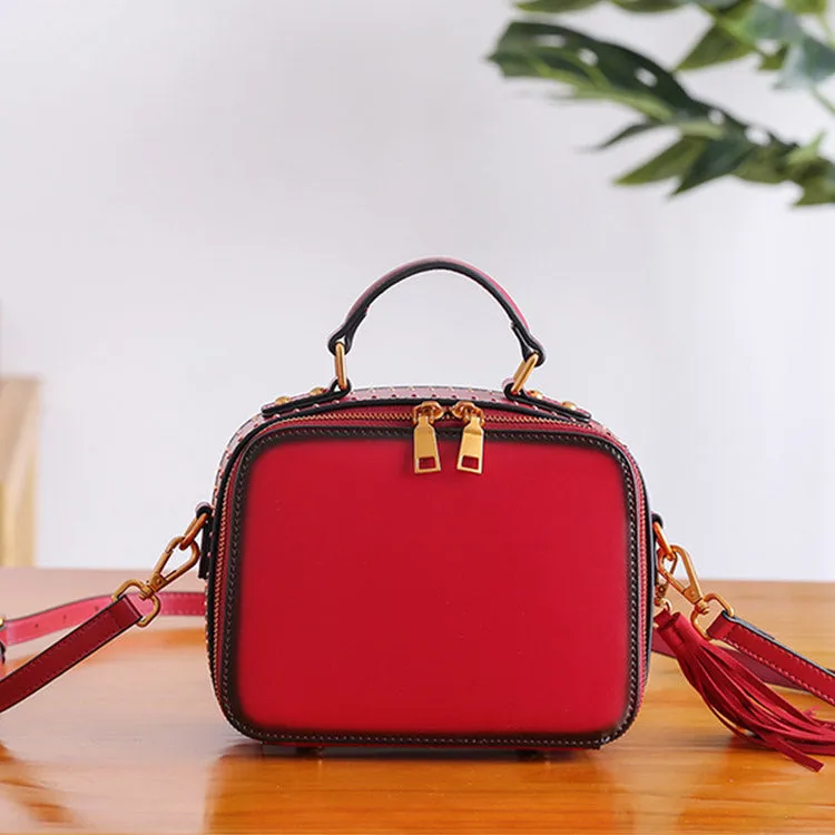 Cube Bag Women Leather Crossbody Bags Shoulder Bag Purses for Women