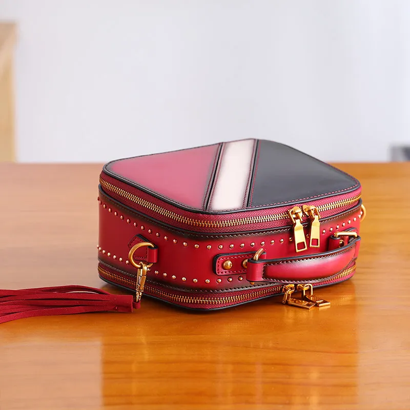 Cube Bag Women Leather Crossbody Bags Shoulder Bag Purses for Women