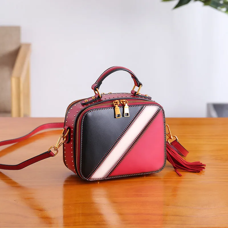 Cube Bag Women Leather Crossbody Bags Shoulder Bag Purses for Women