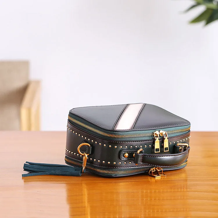 Cube Bag Women Leather Crossbody Bags Shoulder Bag Purses for Women