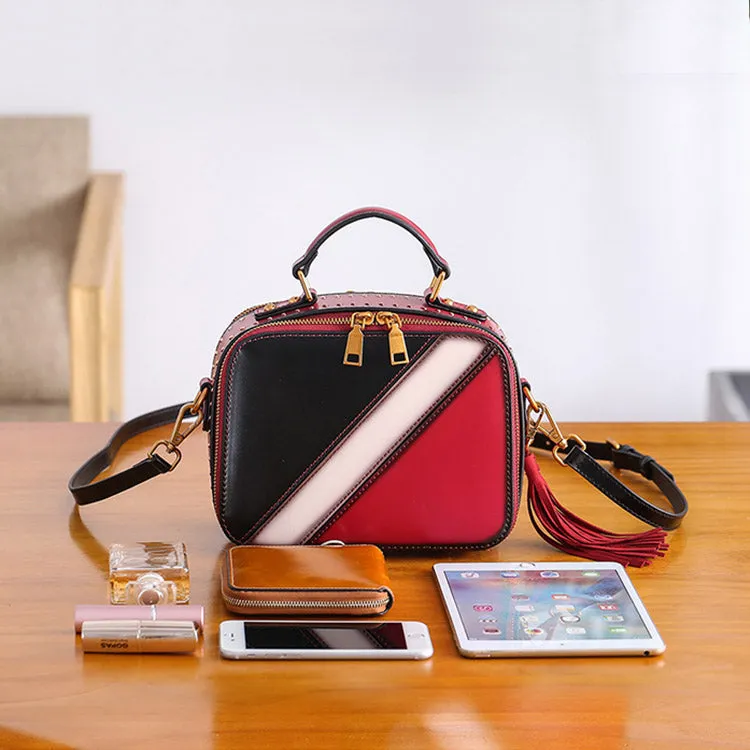 Cube Bag Women Leather Crossbody Bags Shoulder Bag Purses for Women