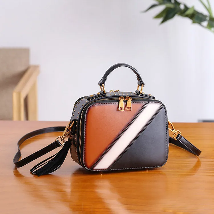 Cube Bag Women Leather Crossbody Bags Shoulder Bag Purses for Women