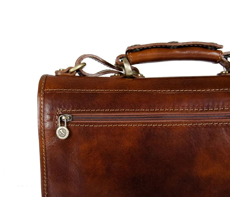 Delamore Brown Leather Messenger Bag