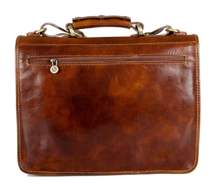 Delamore Brown Leather Messenger Bag