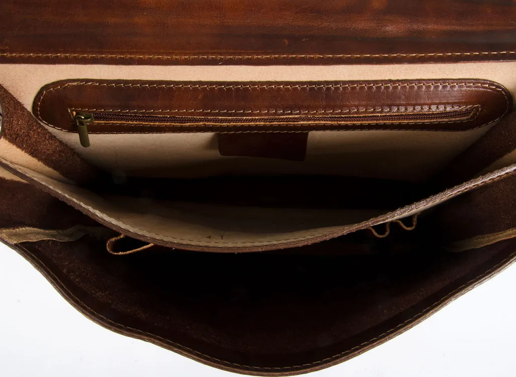 Delamore Brown Leather Messenger Bag