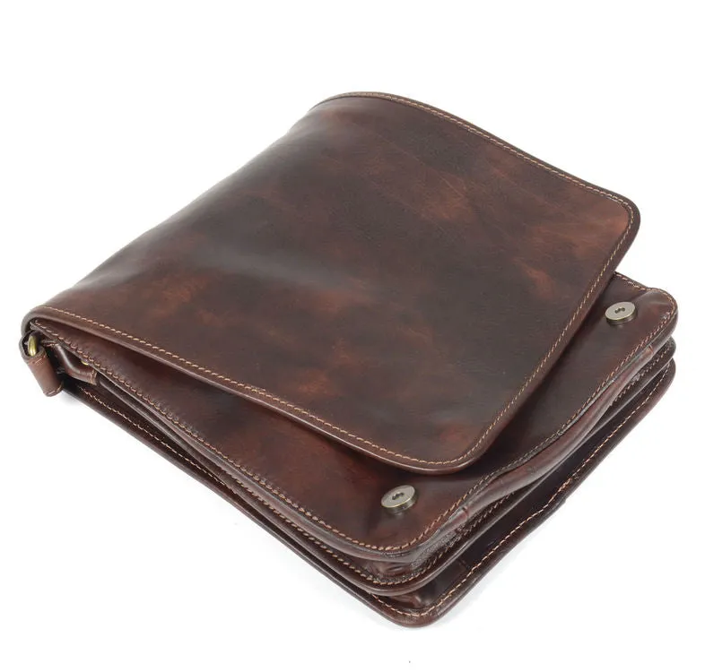 Delamore Mid Town Dark Brown Leather Shoulder Bag